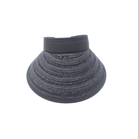 Balık Sırtı Desenli Ayarlanabilir Yıkanabilir Vizör Şapka Plaj Şapkası Hasır Şapka Kadın Şapka