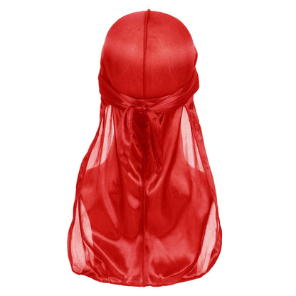 Saten Kumaş Durag Bandana Uzun Kuyruklu Renk Kırmızı