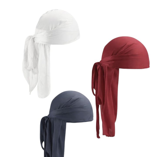 %100 Yüz Pamuk Kumaş Durak Bandana Uzun Kuyruklu Renk Mat Beyaz