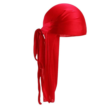 Saten Kumaş Durag Bandana Uzun Kuyruklu Renk Kırmızı