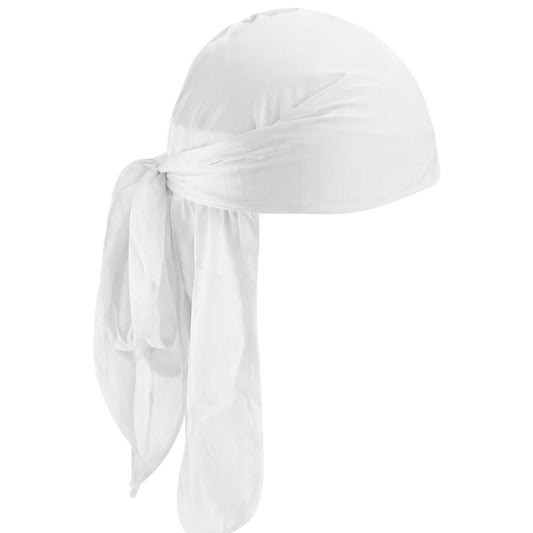 %100 Yüz Pamuk Kumaş Durak Bandana Uzun Kuyruklu Renk Mat Beyaz