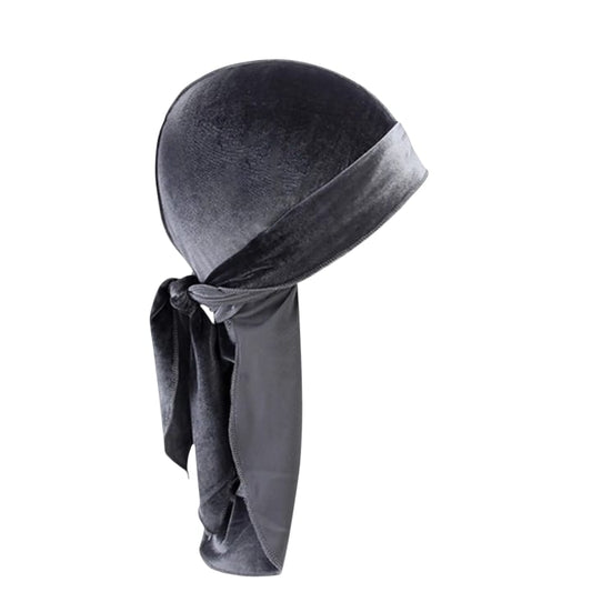 Kadife Kumaş Durag Bandana Renk Koyu GRİ