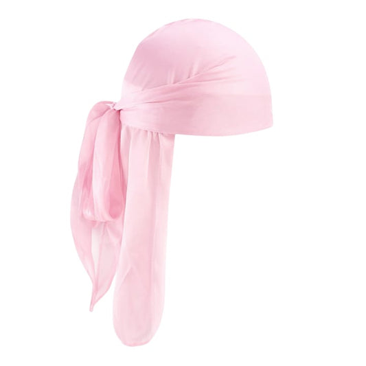 %100 Yüz Pamuk Kumaş Durak Bandana Uzun Kuyruklu Renk Mat Pembe