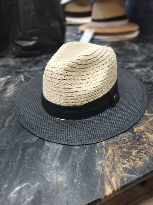 Çift Renkli Ünisex Hasır Fötr Şapka