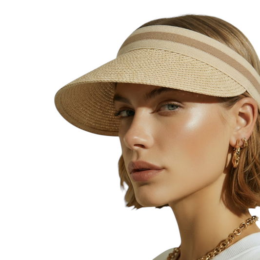 Ayarlanabilir Yıkanabilir Vizör Şapka Plaj Şapkası Hasır Şapka Kadın Şapka