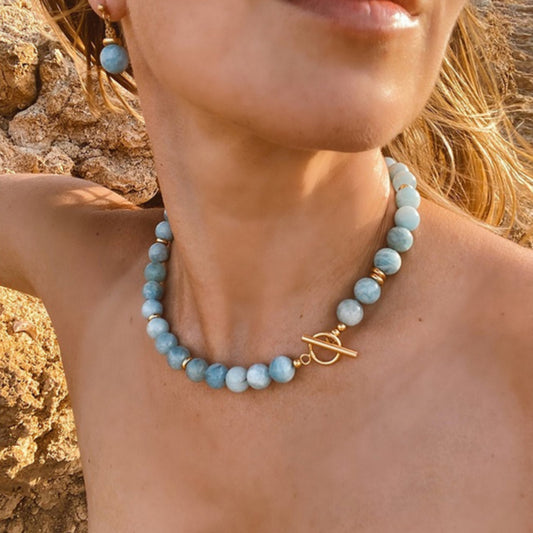 Doğal Taş Kadın Kolye 35 cm