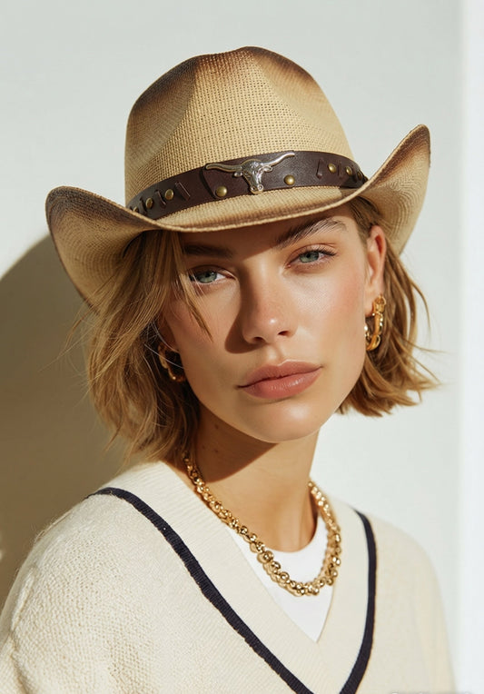 Unisex Yazlık Kovboy Şapkası , Erkek Fötr Şapka , Kadın Şapka