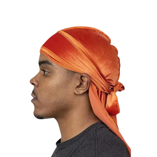 Kadife Kumaş Durag Bandana Renk Turuncu