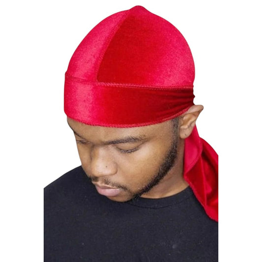 Kadife Kumaş Durag Bandana Renk Kırmızı