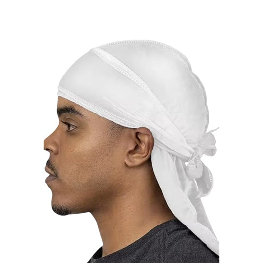 Kadife Kumaş Durag Bandana Renk BEYAZ