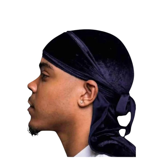 Kadife Kumaş Durag Bandana Renk Lacivert