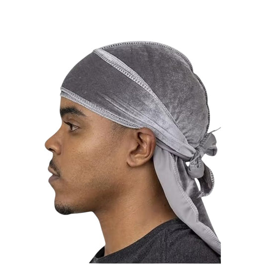 Kadife Kumaş Durag Bandana Renk GRİ