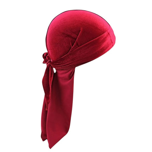 Kadife Kumaş Durag Bandana Renk Bordo